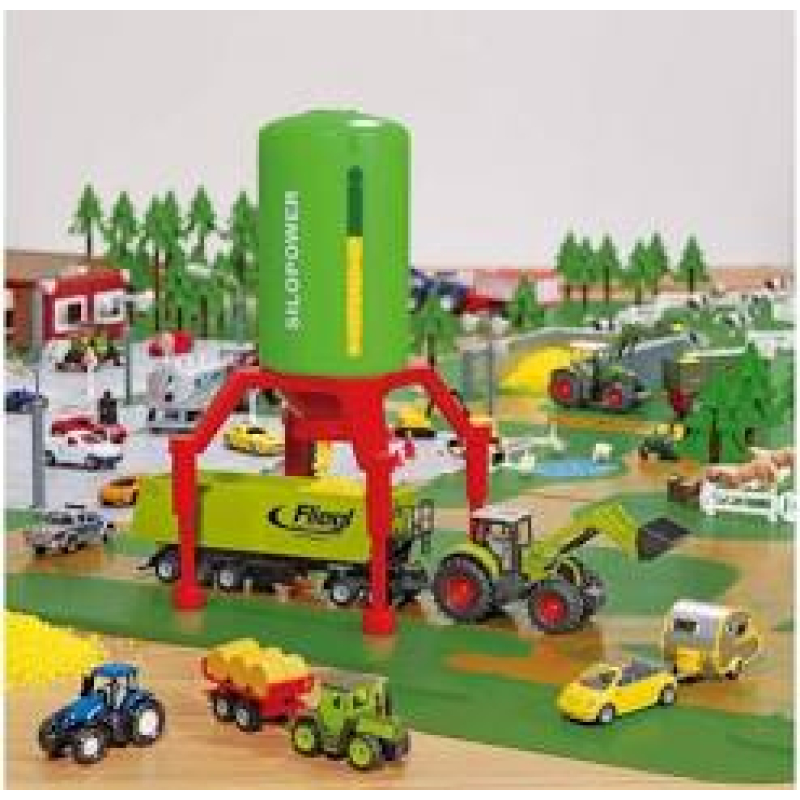 siku 5602, SILOPOWER Staande silo, 1:32, kunststof, groen/rood, instelbare doorrijhoogte voor modellen met schaal 1:32 tot 1:87